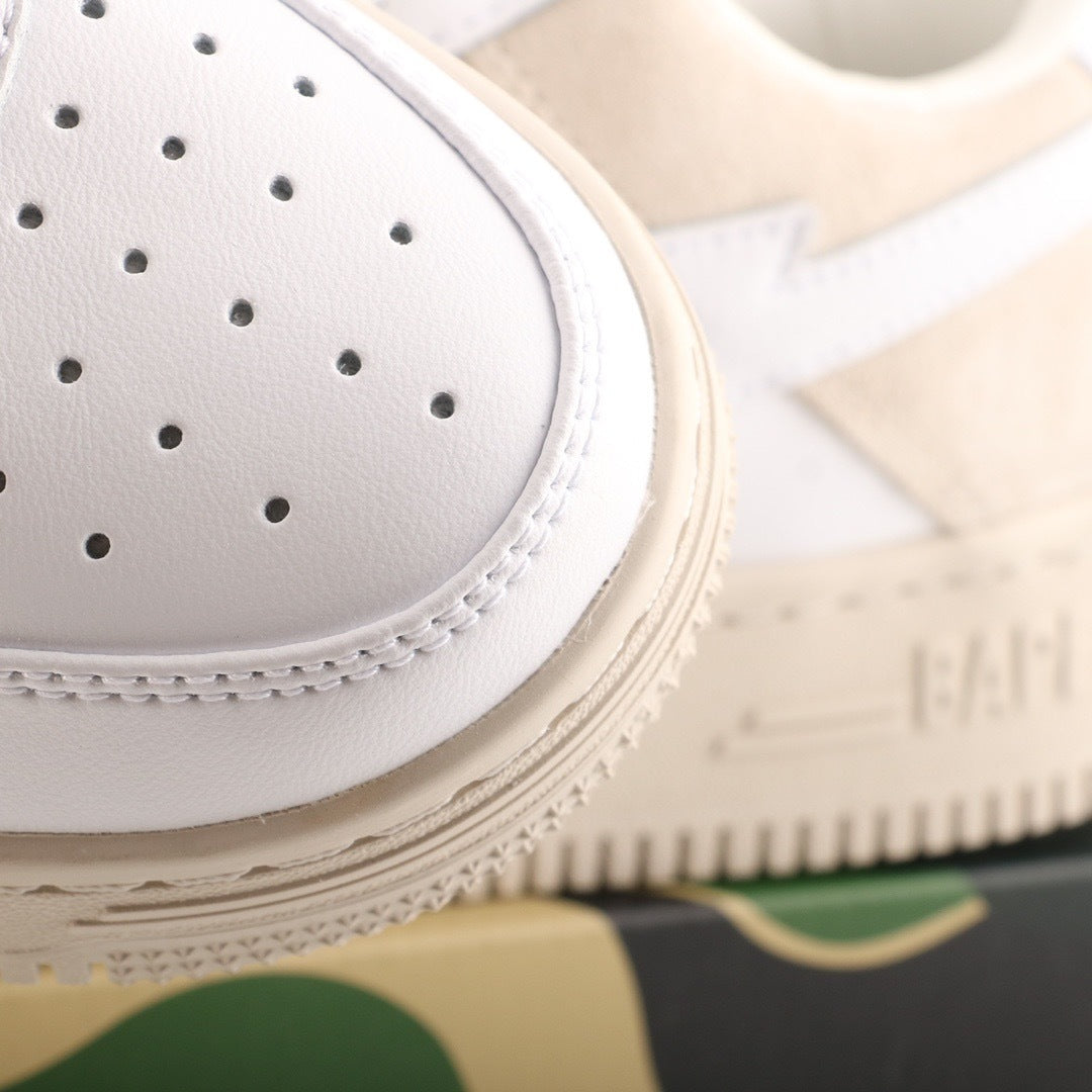 A Bathing Ape Bape Sta Low Suede Beige Heel