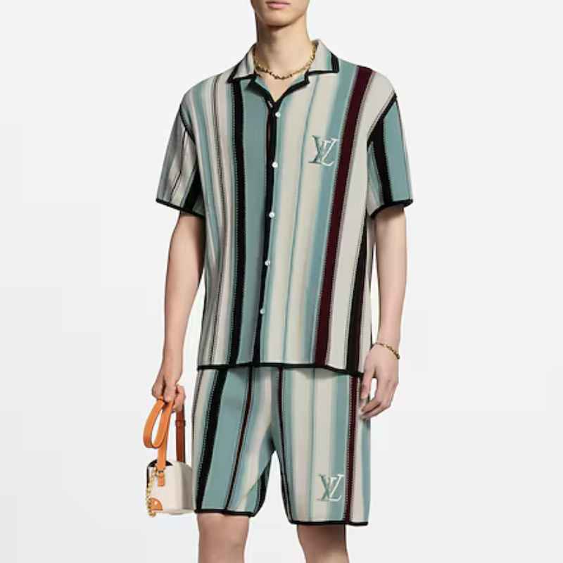 Conjunto Louis Vuitton Crochê Branco/Azul