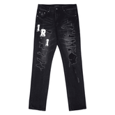 Calça Amiri Distressed Varsity Logo Jeans