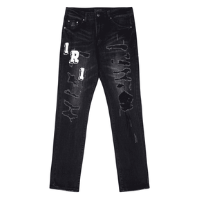 Calça Amiri Distressed Varsity Logo Jeans