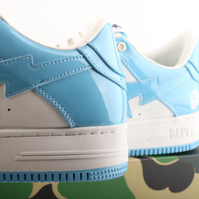 A Bathing Ape Bape Sta Patent Leather White Blue