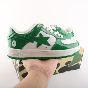 A Bathing Ape Bape Sta Patent Leather White Green