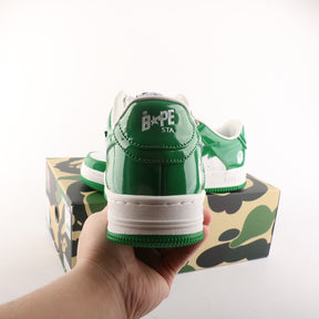 A Bathing Ape Bape Sta Patent Leather White Green