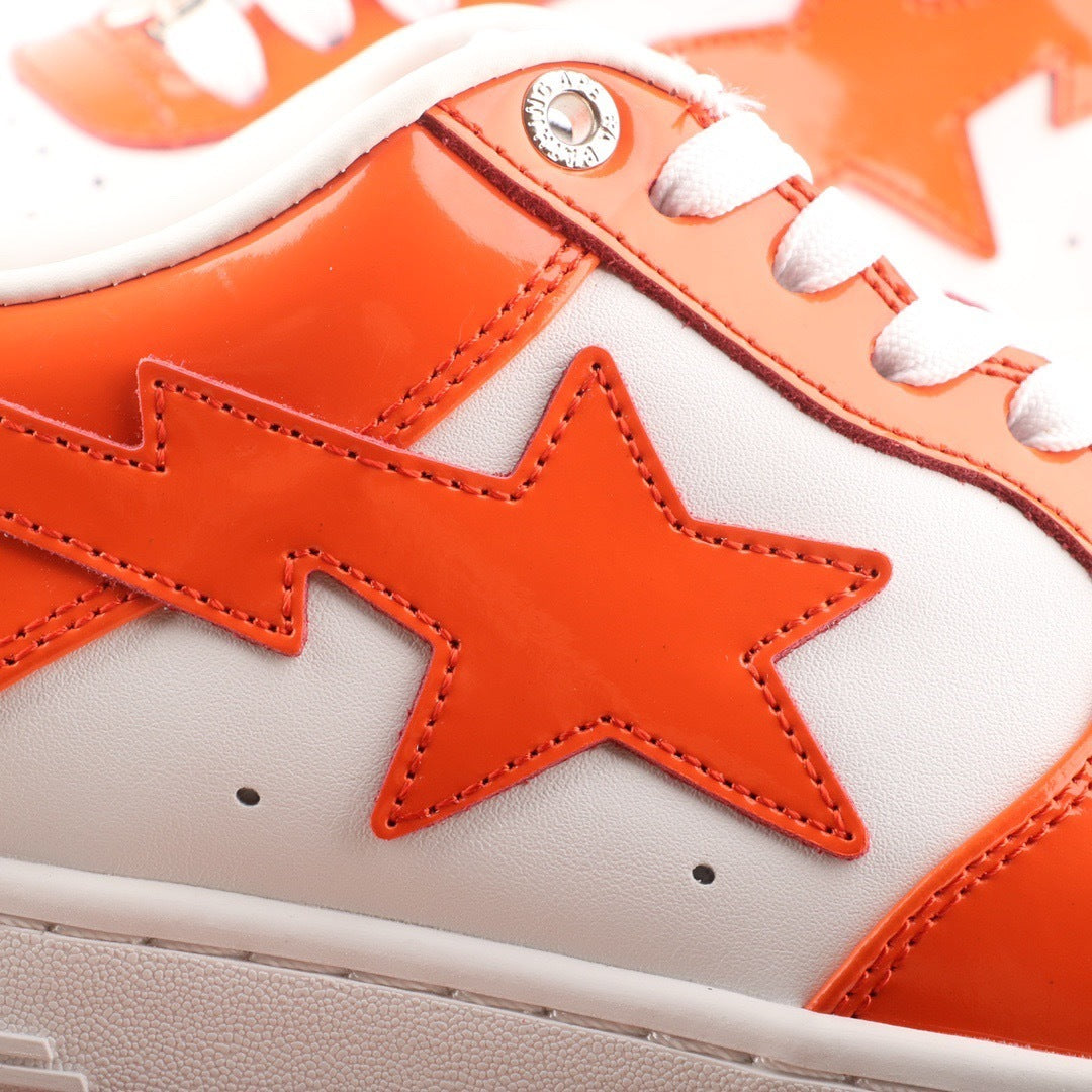 A Bathing Ape Bape Sta Patent Leather White Orange
