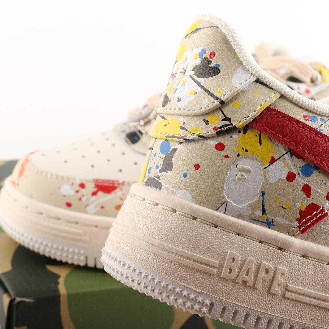 A Bathing Ape Bape Sta Paint Splatter Ivory