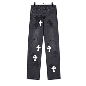 Calça Chrome Hearts Jeans Cross Patches Black