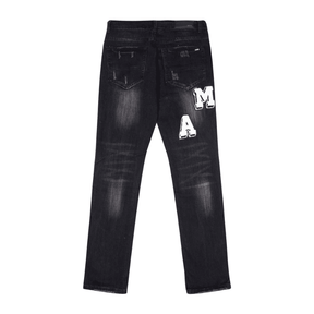 Calça Amiri Distressed Varsity Logo Jeans