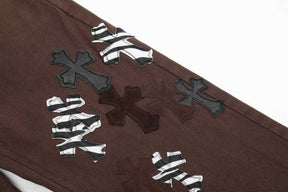 Calça Jeans Chrome Hearts Patches Cross Bown