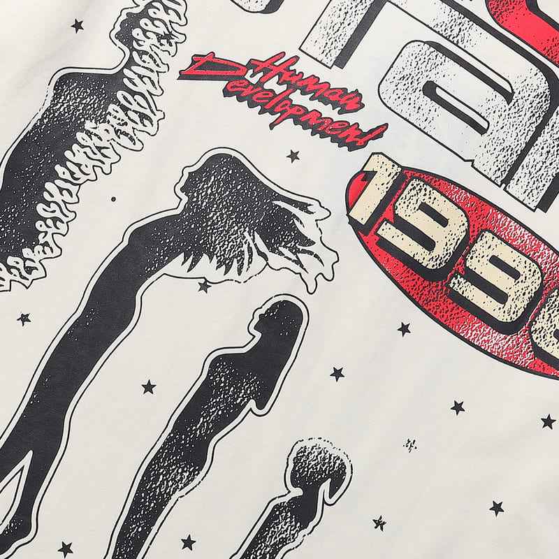 Camiseta Hellstar Human Development White Cream