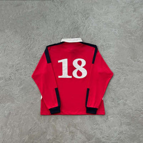 Camisa Corteiz Paneled Rugby Polo Vermelha