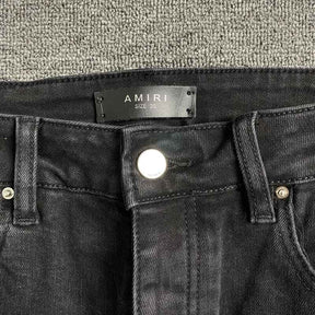 Calça Amiri Jeans Logo Preta/Vermelha