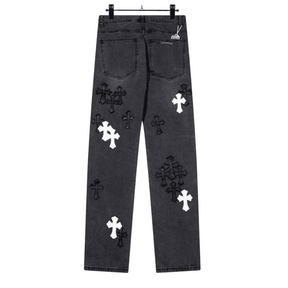 Calça Chrome Hearts Jeans Cross Patches Black