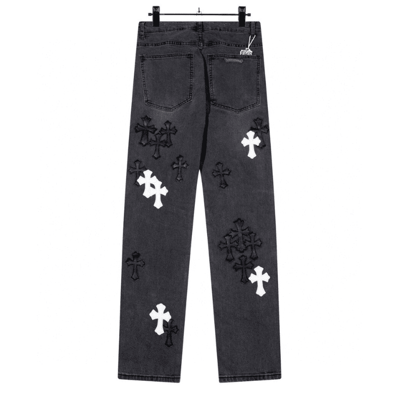 Calça Chrome Hearts Jeans Cross Patches Black