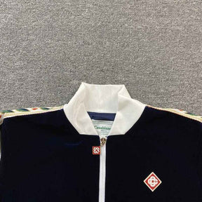 Conjunto Casablanca Veludo Logo Azul