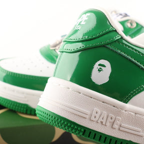 A Bathing Ape Bape Sta Patent Leather White Green