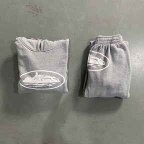 Conjunto Moletom Corteiz  RTW Cinza