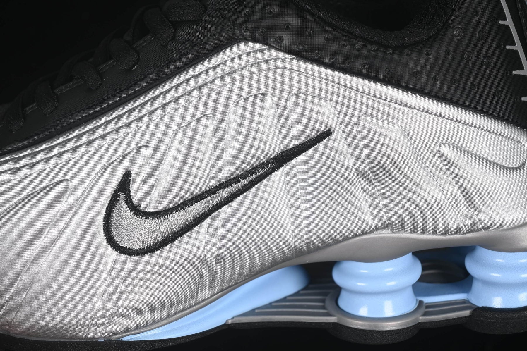Nike Shox R4 Silver Black Psychic Blue