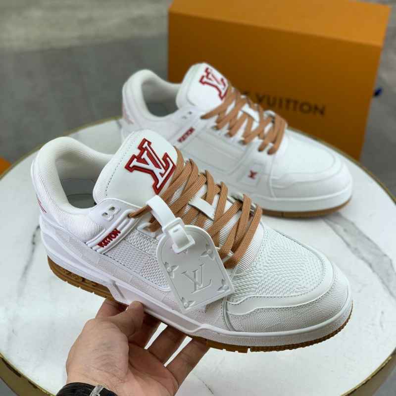 Louis Vuitton LV Trainer White Red