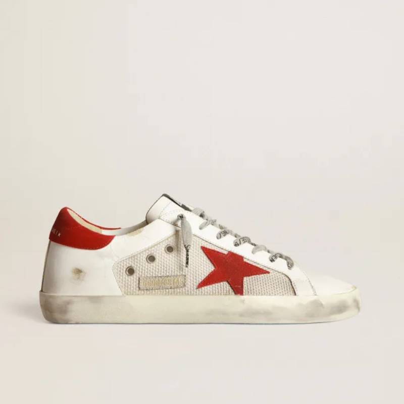 Golden Goose LTD Super-Star White Red Star