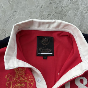 Camisa Corteiz Paneled Rugby Polo Vermelha