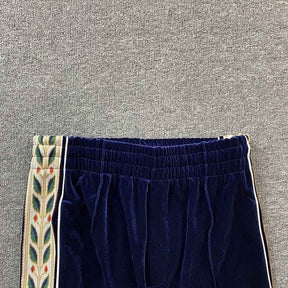 Conjunto Casablanca Veludo Logo Azul