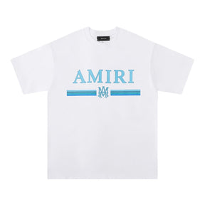 Camiseta Amiri Bar Logo Branca/Azul