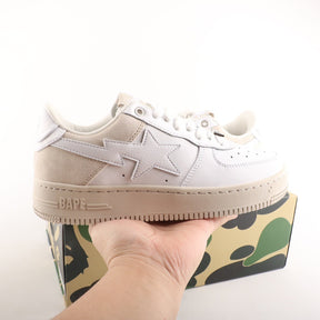 A Bathing Ape Bape Sta Low Suede Beige Heel