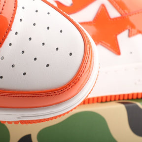 A Bathing Ape Bape Sta Patent Leather White Orange