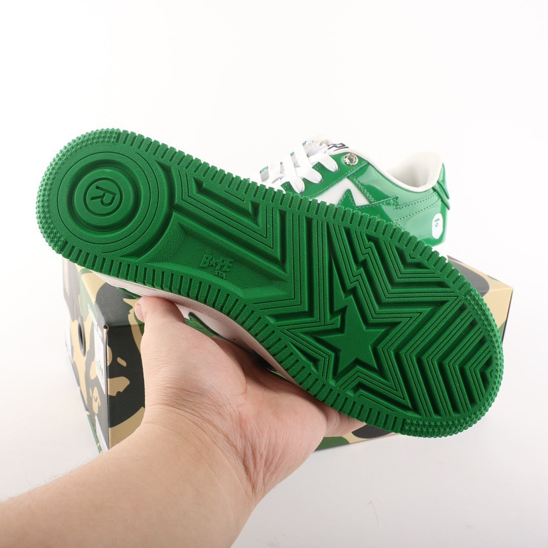 A Bathing Ape Bape Sta Patent Leather White Green