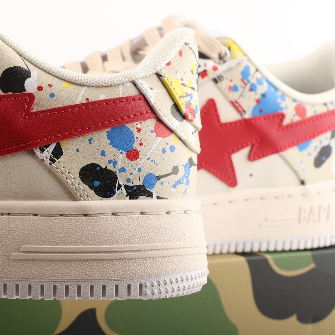 A Bathing Ape Bape Sta Paint Splatter Ivory