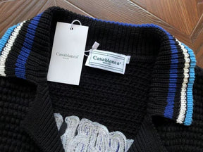 Conjunto Casablanca Crochê Gothic Preto e Azul