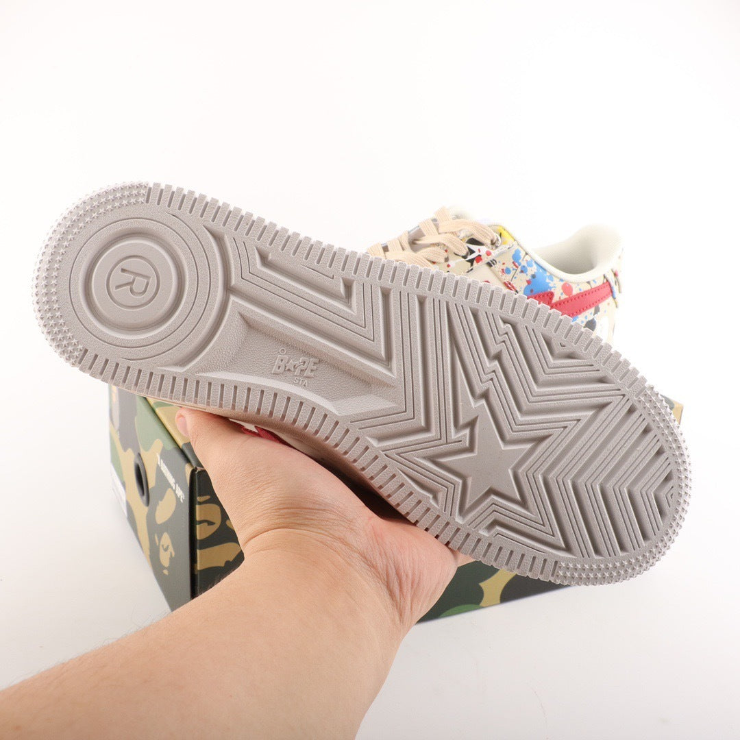 A Bathing Ape Bape Sta Paint Splatter Ivory