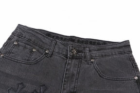 Calça Chrome Hearts Jeans Cross Patches Black