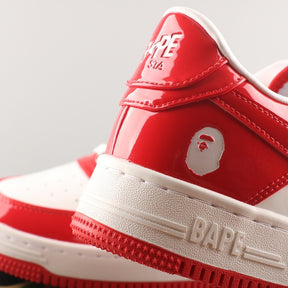 A Bathing Ape Bape Sta Patent Leather White Red