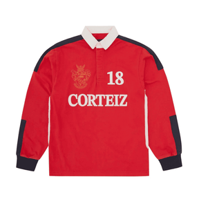 Camisa Corteiz Paneled Rugby Polo Vermelha