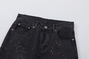 Bermuda Chrome Hearts Balck Cross Jeans