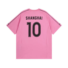 Camiseta Balenciaga Shanghai #10 Soccer Jersey Oversized Pink