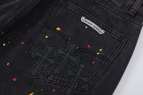Bermuda Chrome Hearts Balck Cross Jeans
