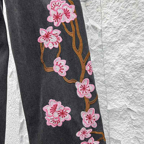 Calça Purple Pink Flowers Jeans