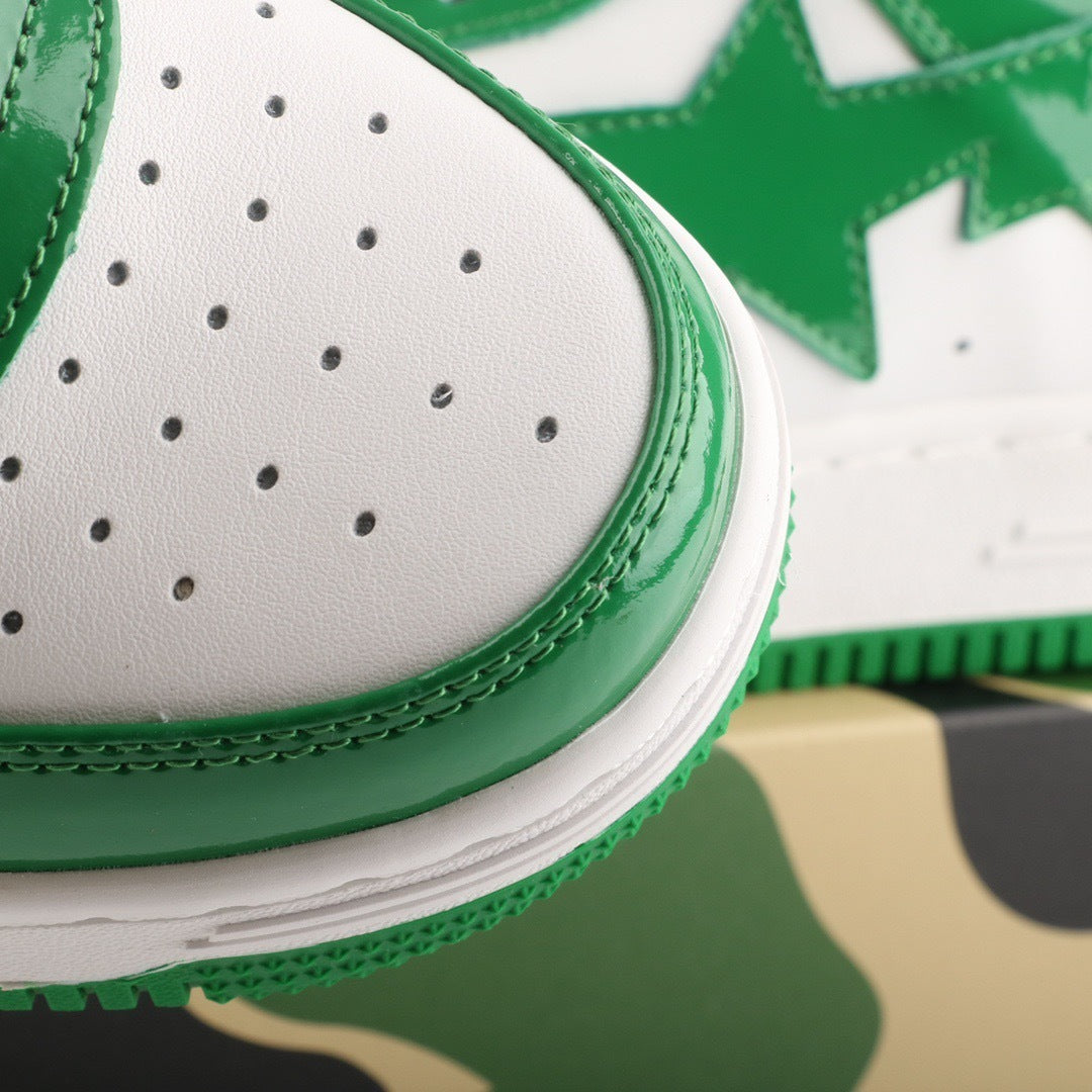 A Bathing Ape Bape Sta Patent Leather White Green