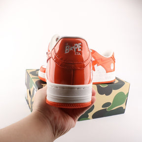 A Bathing Ape Bape Sta Patent Leather White Orange