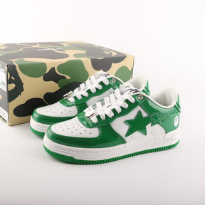 A Bathing Ape Bape Sta Patent Leather White Green