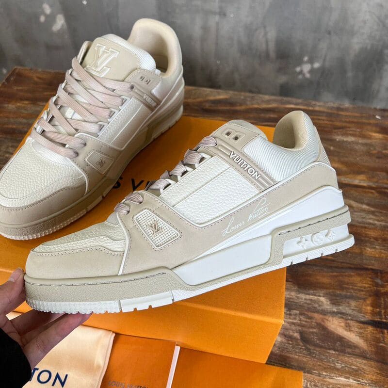 Louis Vuitton LV Trainer White Beige