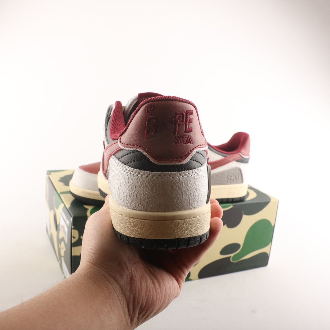 A Bathing Ape Bape SK8 Sta Vintage White Red