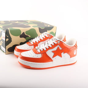 A Bathing Ape Bape Sta Patent Leather White Orange