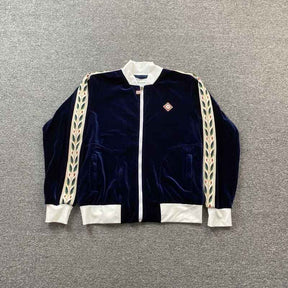 Conjunto Casablanca Veludo Logo Azul