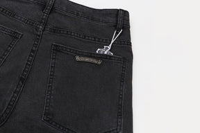 Calça Chrome Hearts Jeans Cross Patches Black