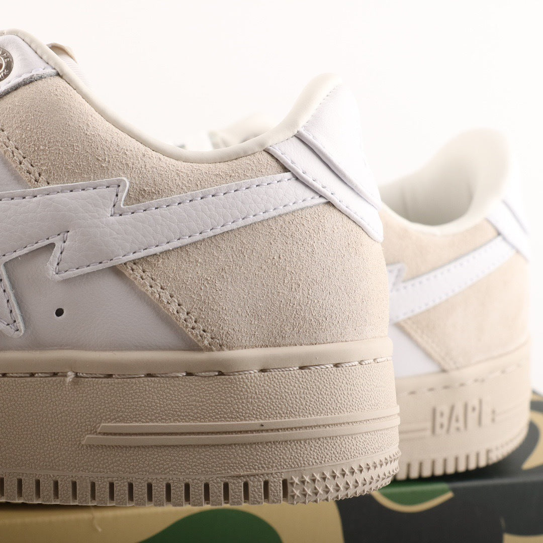 A Bathing Ape Bape Sta Low Suede Beige Heel