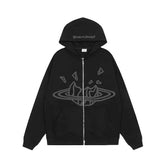Moletom Broken Planet Zip Up Black
