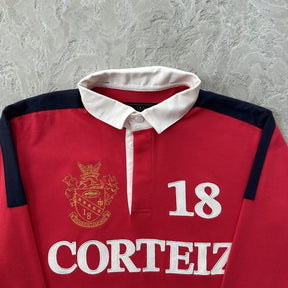 Camisa Corteiz Paneled Rugby Polo Vermelha